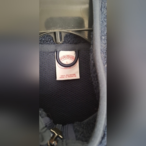 Brooks Brothers Teddy Fleece Full Zip Navy Jacket Men Size Large bussines casual - Picture 7 of 10